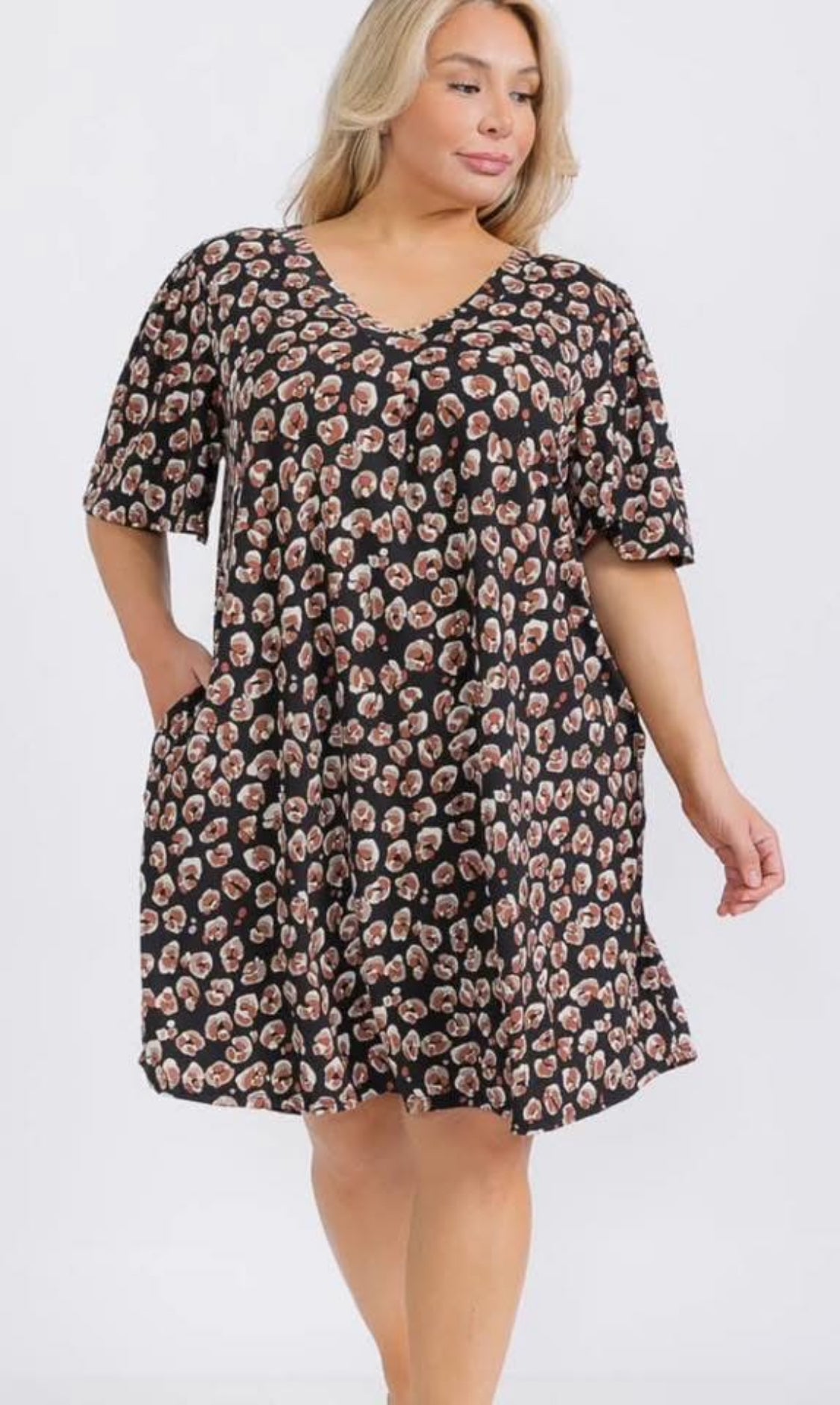 Plus size leopard dress
