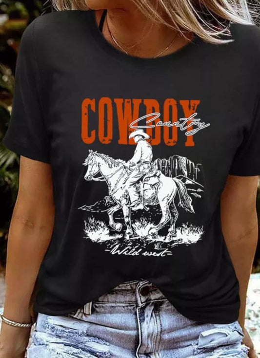 Cowboy graphic T shirt