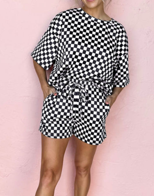 Black Checkered 2 piece set