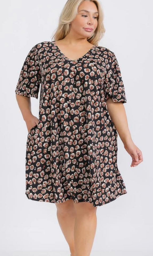 Plus size leopard dress